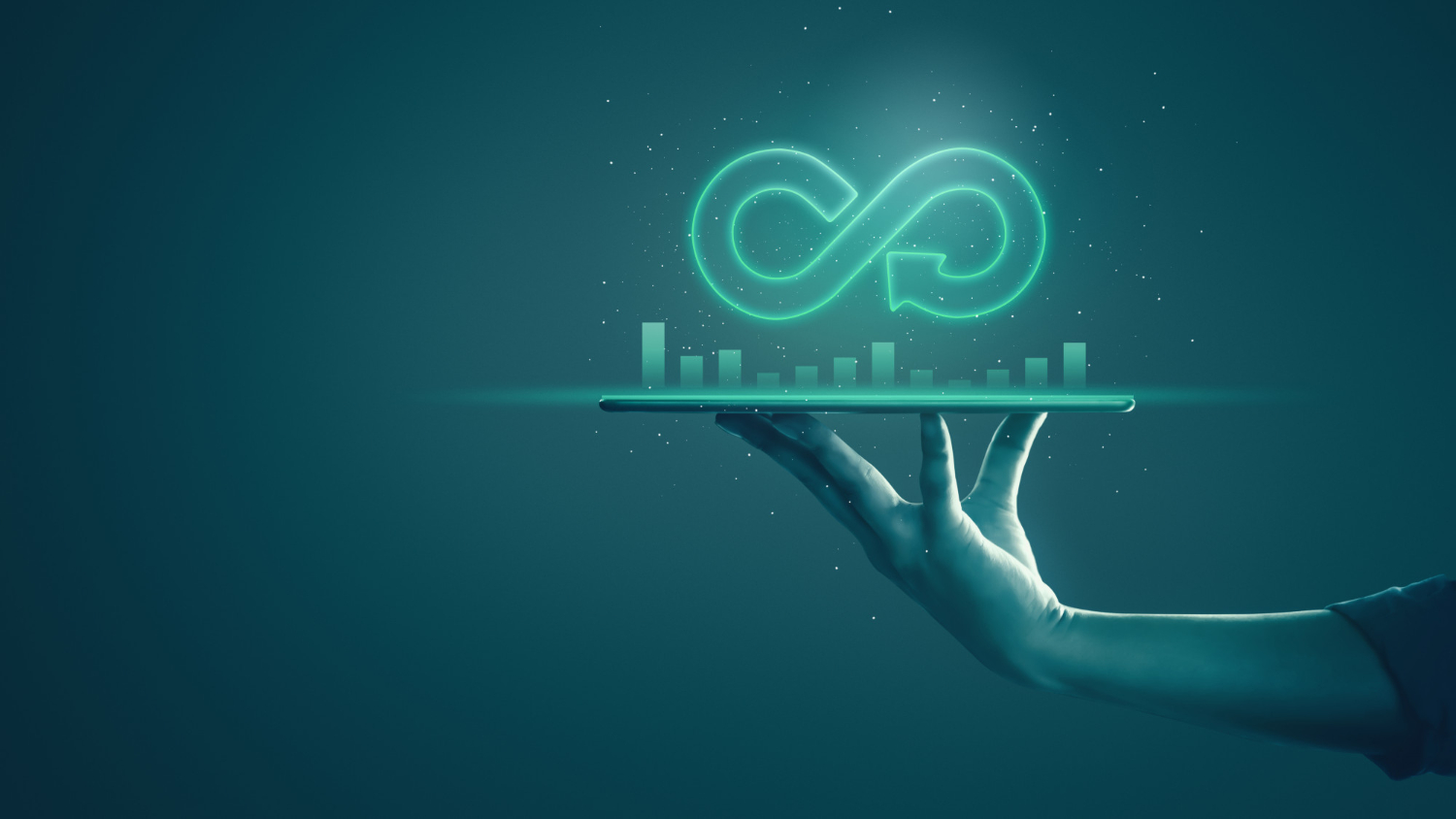 circular-economy-with-infinite-concept-business-man-showing-arrow-infinity-symbol-with-neon-light